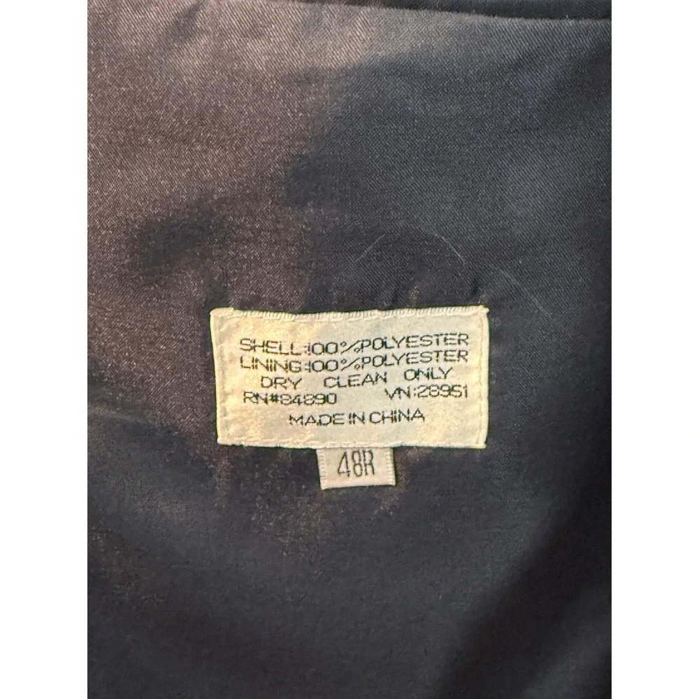 Duke Signature Collection Navy Pinstriped‎ Fully Lined Navy Blazer size 48R